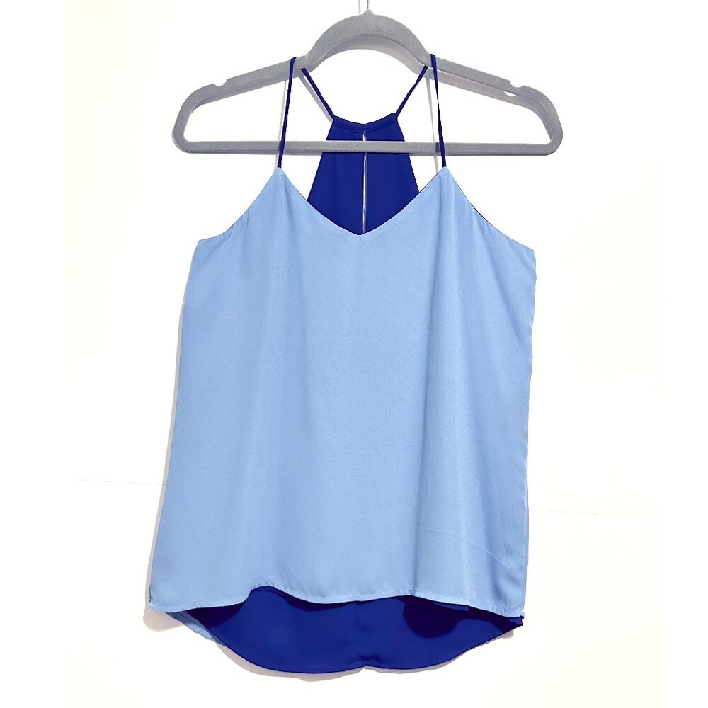 Express Barcelona Reversible Tank Top Cami Blue & Light Blue XS